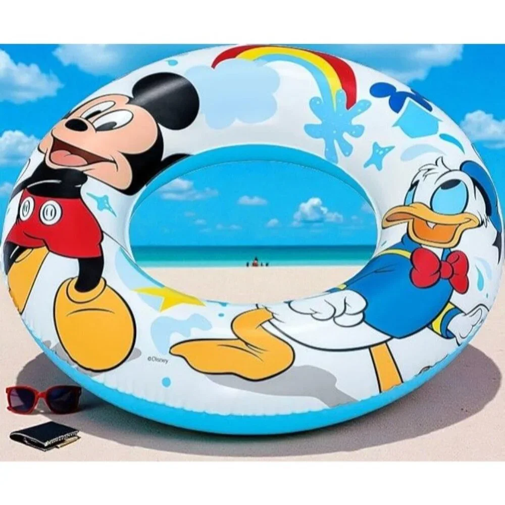 Disney Mickey Mouse & Donald Duck Kids Swim Tube Pool Float Ring Ages 3-6 NEW